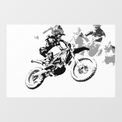 Racing to Win _ Motocross Racers Window Cling