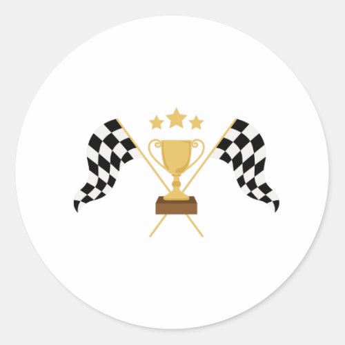 Racing Trophy Classic Round Sticker