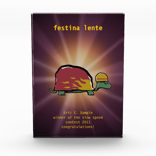 racing turtle award (Front)