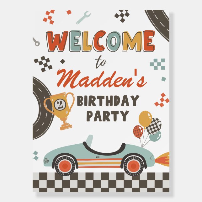 Racing Welcome Sign | Race Party Welcome Sign (Front)