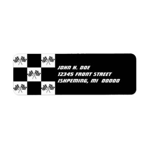 Racing Winning Checker Flags Return Address Labels