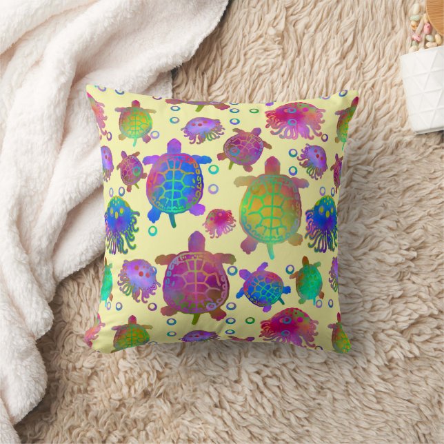 Racing with Turtles for Breakfast Throw Pillow (Blanket)