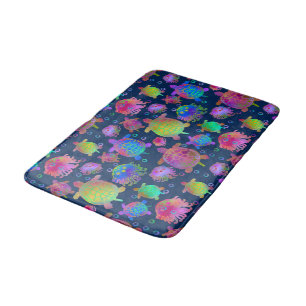 Racing with Turtles in the Ocean Depths Bath Mat