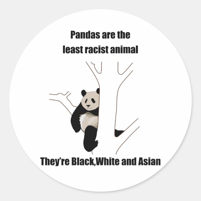 Racist panda classic round sticker (Front)
