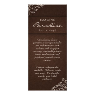 Rack Card Floral Linen Salon Spa Beige Brown