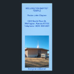Rack Card/Ministry Rack Card<br><div class="desc">Rack card - ministry/information/visitation card, with photo of YOUR church, YOUR pastor's name, YOUR church address. Card is customizable ... other colors, your own information. On the back of the card is a Scripture verse, and room to leave a short note. These cards are handy to have to include in...</div>