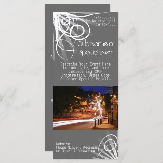 Rack Card Printing, Night Club / Party Theme (Front/Back)