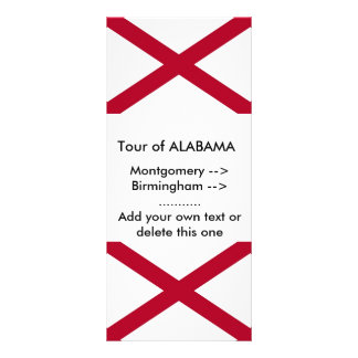 Rack Card with Flag of Alabama, U.S.A.