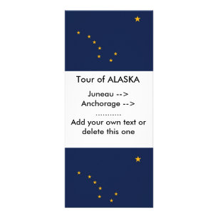 Rack Card with Flag of Alaska, U.S.A.
