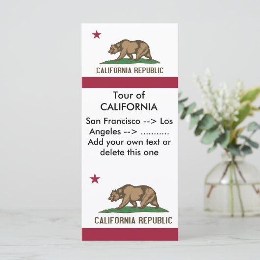 Rack Card with Flag of California, U.S.A. (Standing Front)