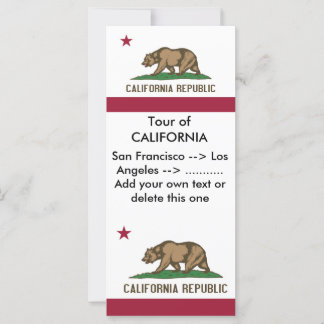 Rack Card with Flag of California, U.S.A.