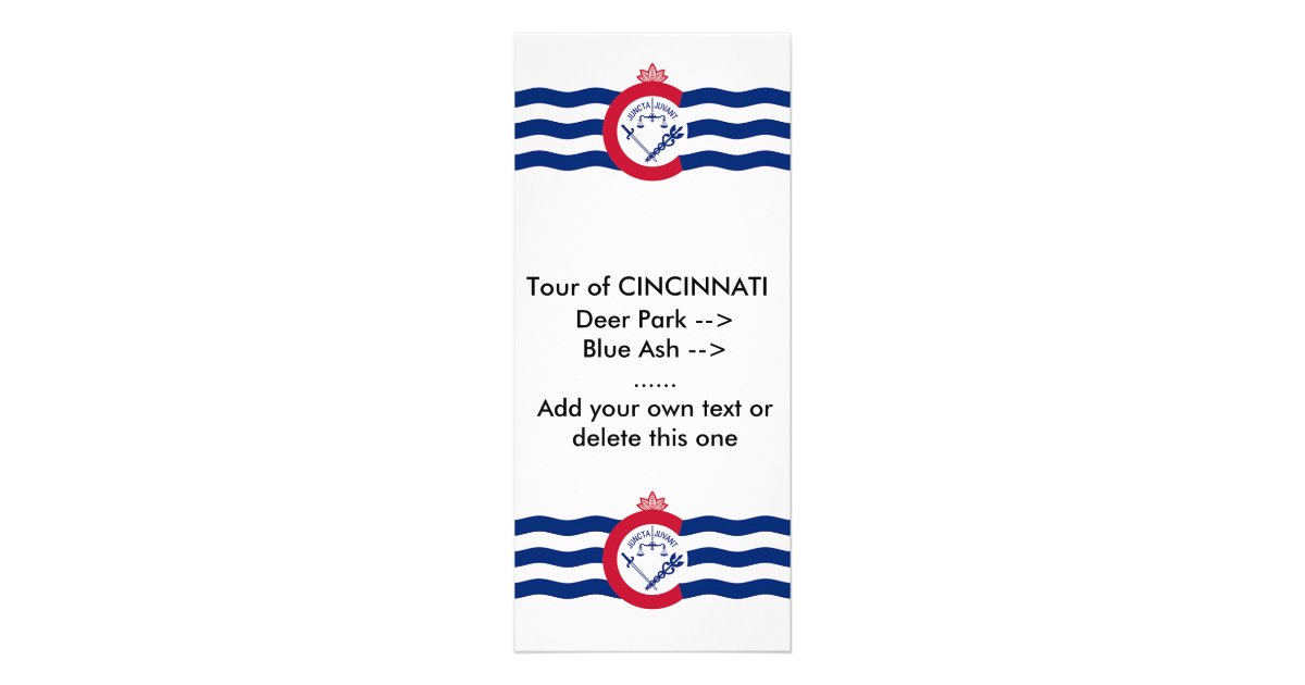 Rack Card With Flag Of Cincinnati U S A Zazzle Com