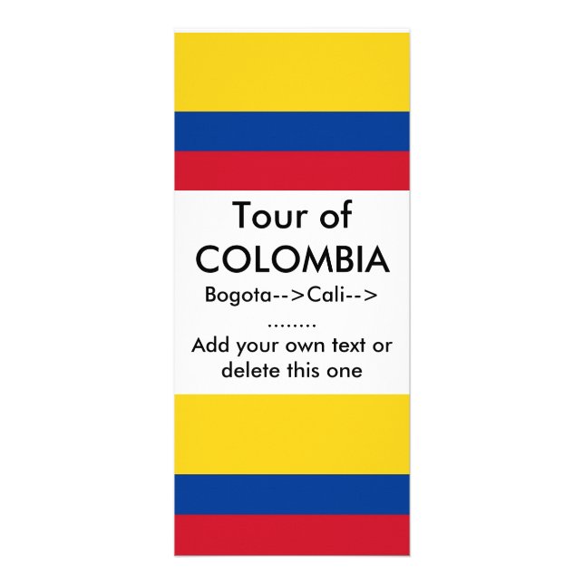 Rack Card with Flag of Colombia (Front)