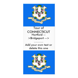Rack Card with Flag of Connecticut, U.S.A.