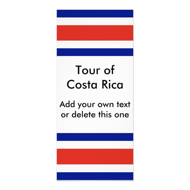 Rack Card with Flag of Costa Rica (Front)