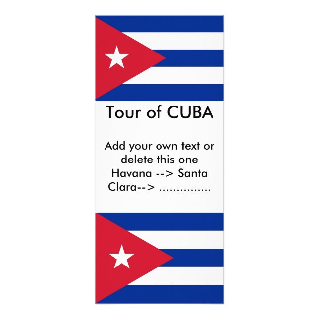 Rack Card with Flag of Cuba (Front)