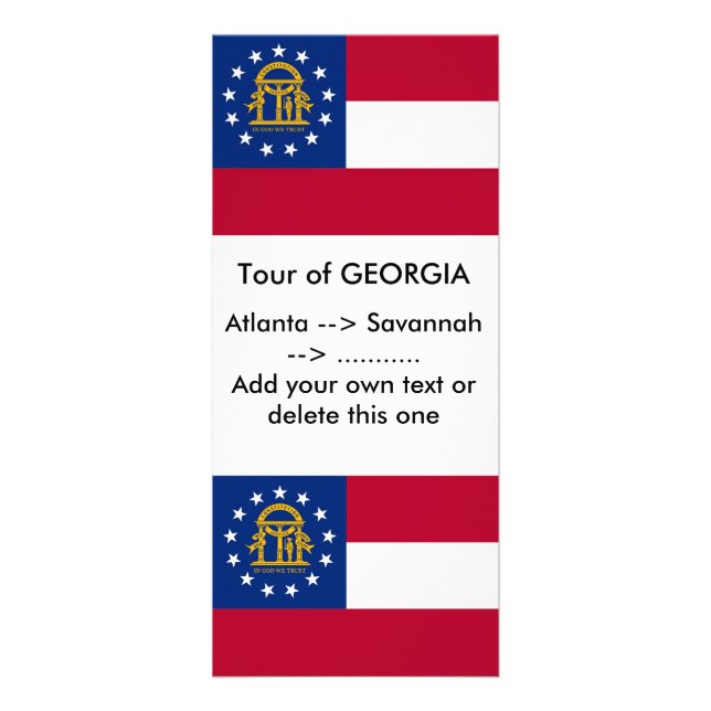 Rack Card with Flag of Georgia, U.S.A. (Front)