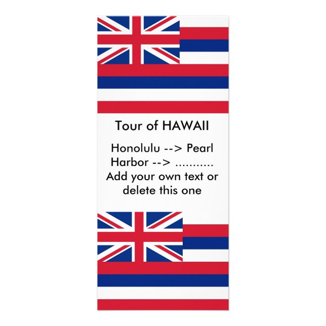 Rack Card with Flag of Hawaii, U.S.A. (Front)