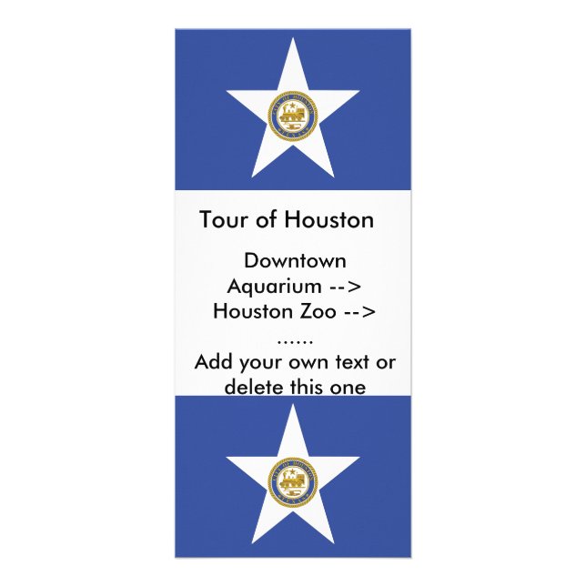 Rack Card with Flag of Houston, U.S.A. (Front)
