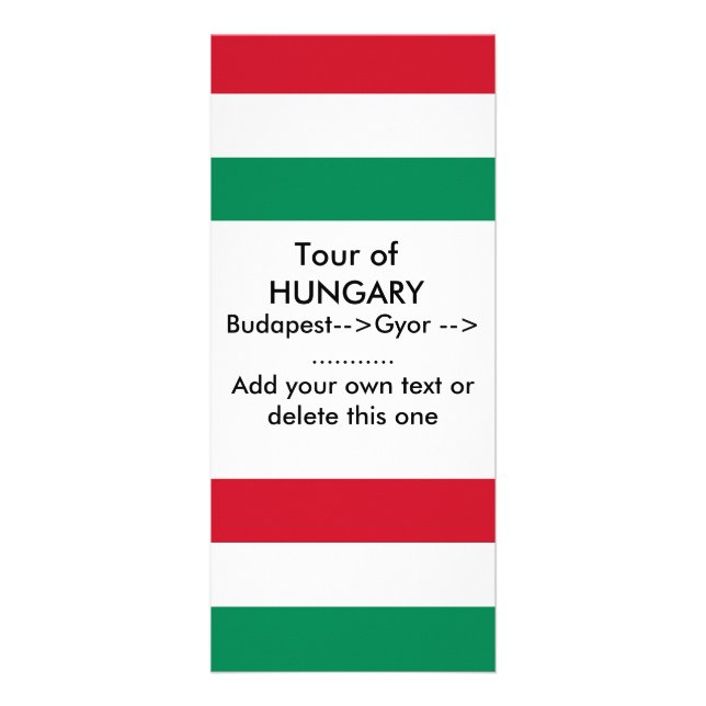 Rack Card with Flag of Hungary (Front)