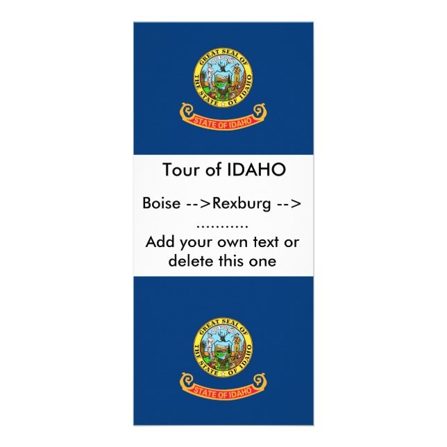 Rack Card with Flag of Idaho, U.S.A. (Front)