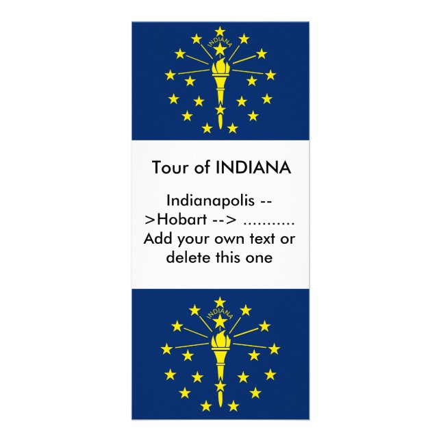 Rack Card with Flag of Indiana, U.S.A. (Front)