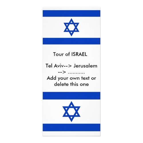 Rack Card with Flag of Israel