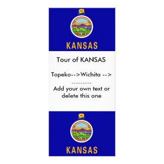 Rack Card with Flag of Kansas, U.S.A.