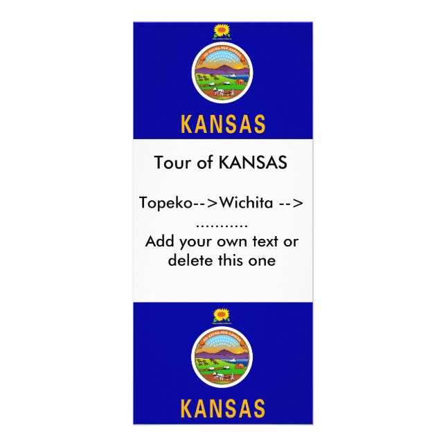 Rack Card with Flag of Kansas, U.S.A. (Front)