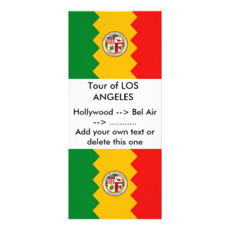 Rack Card with Flag of Los Angeles, California