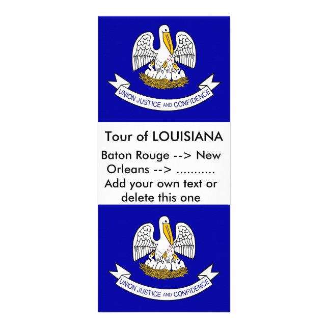 Rack Card with Flag of Louisiana, U.S.A. (Front)