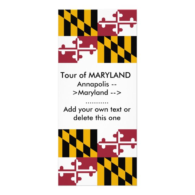 Rack Card with Flag of Maryland, U.S.A. (Front)