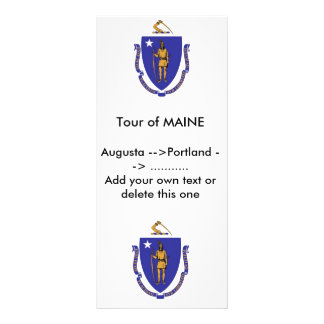 Rack Card with Flag of Massachusetts, U.S.A.