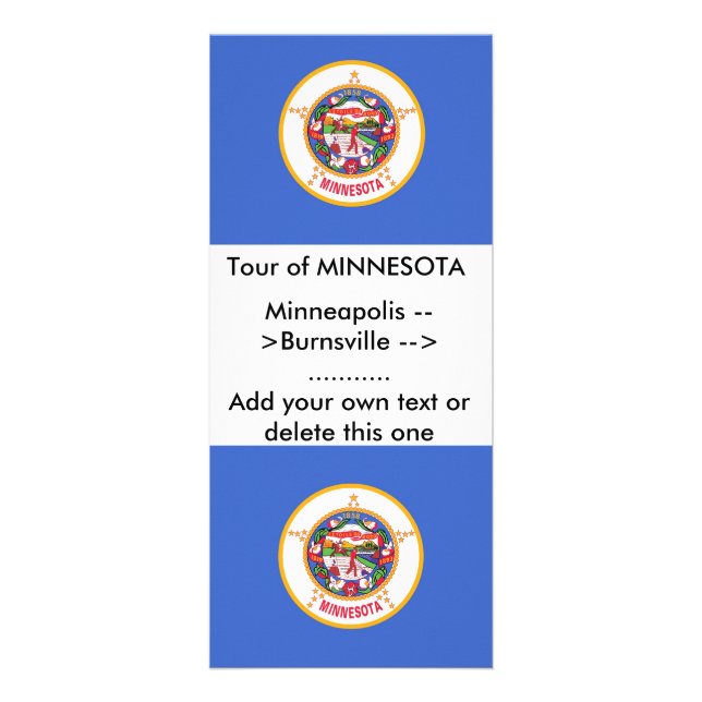 Rack Card with Flag of Minnesota, U.S.A. (Front)