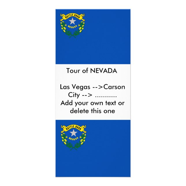 Rack Card with Flag of Nevada, U.S.A. (Front)