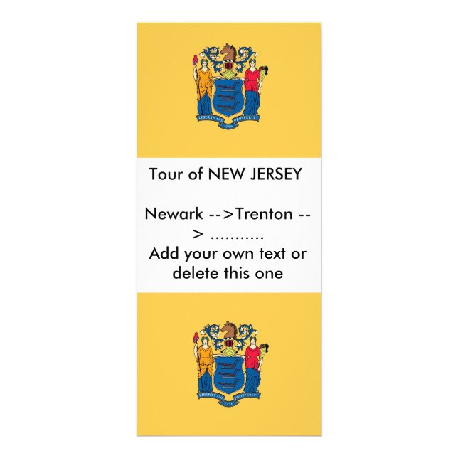 Rack Card with Flag of New Jersey, U.S.A. (Front)
