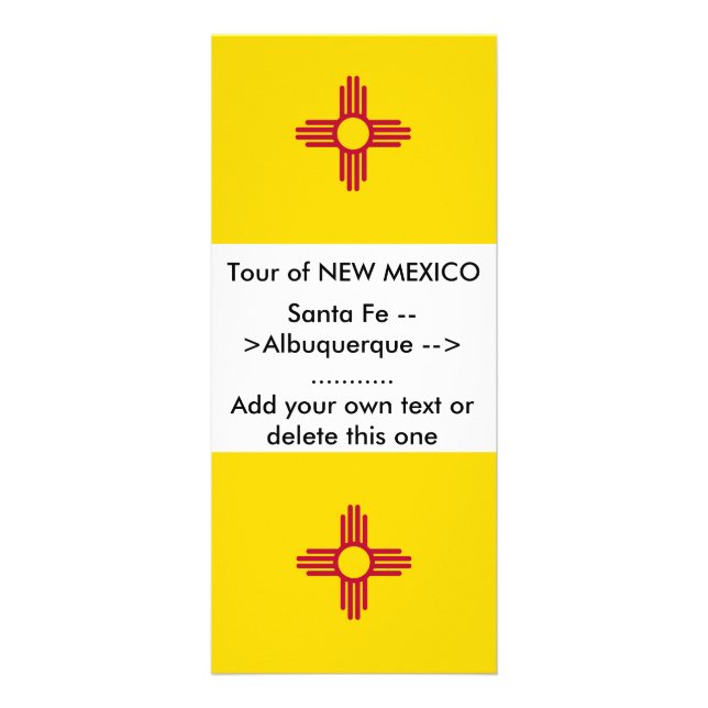 Rack Card with Flag of New Mexico, U.S.A. (Front)
