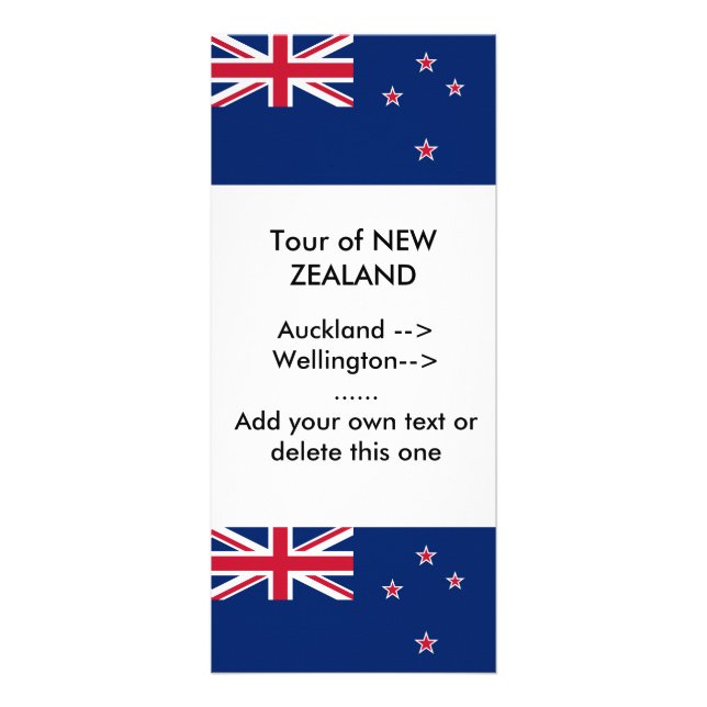 Rack Card with Flag of New Zealand (Front)