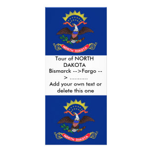 Rack Card with Flag of North Dakota, U.S.A.