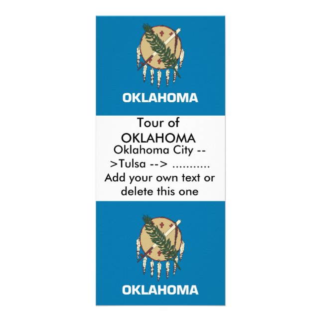 Rack Card with Flag of Oklahoma, U.S.A. (Front)