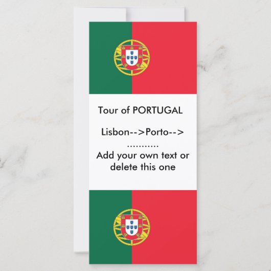 Rack Card with Flag of Portugal (Front)