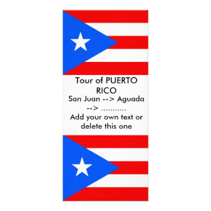 Rack Card with Flag of Puerto Rico, U.S.A.