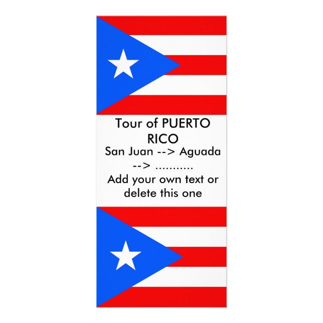 Rack Card with Flag of Puerto Rico, U.S.A. (Front)