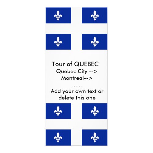 Rack Card with Flag of Quebec Canada