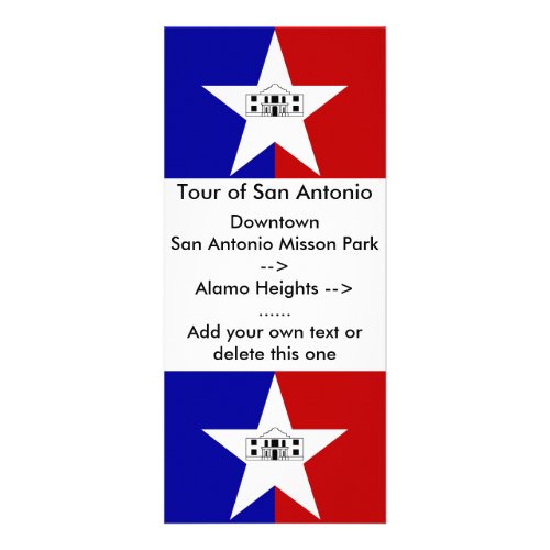 Rack Card with Flag of San Antonio USA