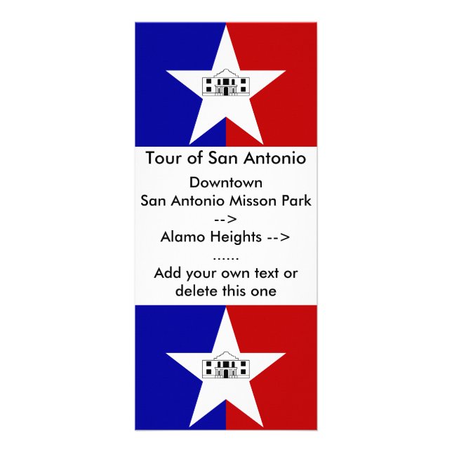Rack Card with Flag of San Antonio, U.S.A. (Front)