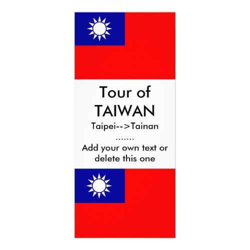Rack Card with Flag of Taiwan