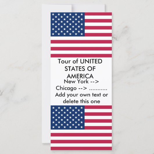 Rack Card with Flag of U.S.A. (Front)
