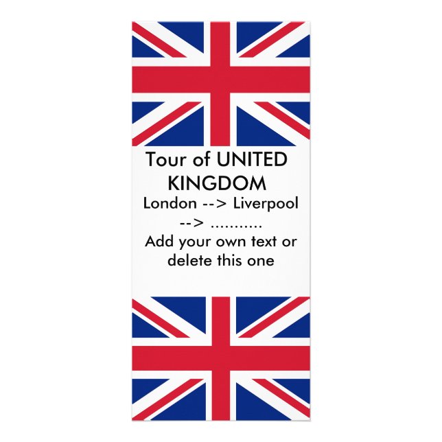 Rack Card with Flag of United Kingdom (Front)