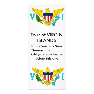 Rack Card with Flag of Virgin Islands, U.S.A.